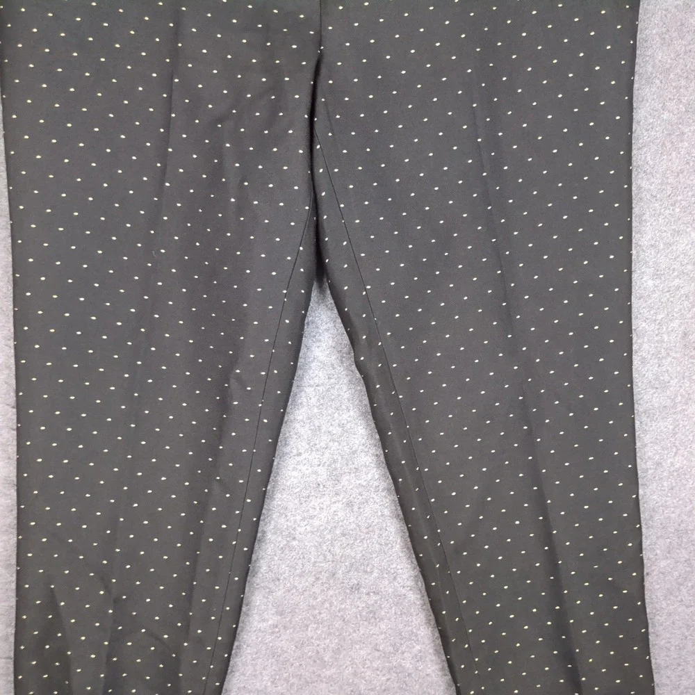 Talbots Woman Black Gold Polka Dot Embroidered Ankle Dress Pants Plus Size 16W - Picture 6 of 14